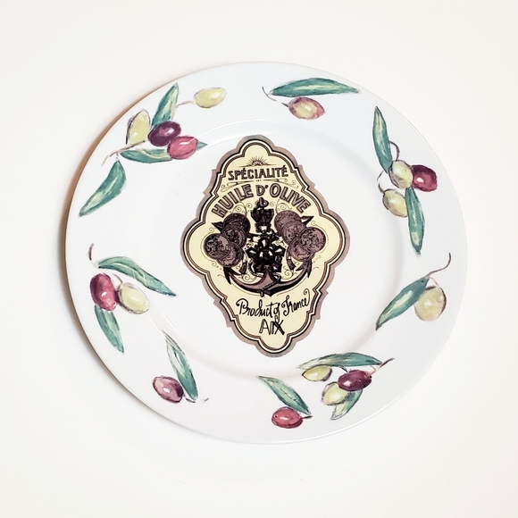 Set of 4 Rosanna Specialite Huile D'Olive Product of France 8" Ceramic Plates - Picture 3 of 8